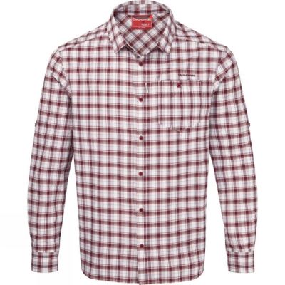 Camisa Craghoppers Nosilife Tristan Manga Larga Hombre Rojas - Chile FQT017623